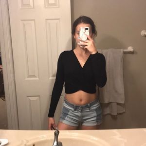 black criss cross long sleeve